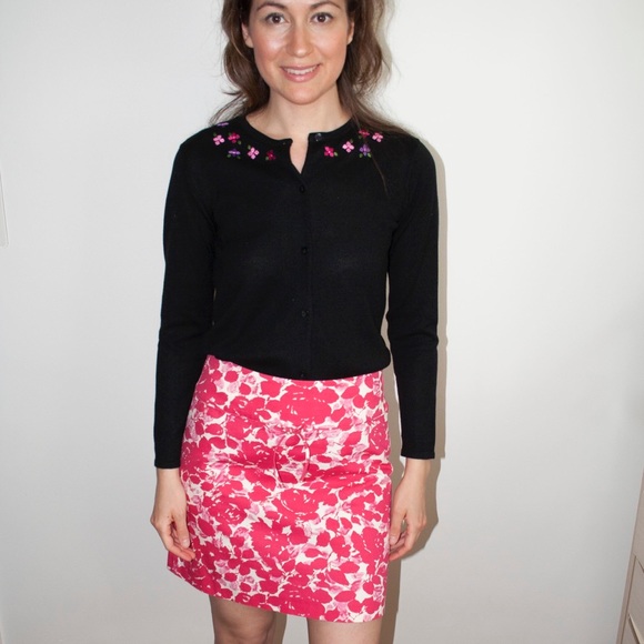 J. Crew Rose Print Mini Skirt - Picture 1 of 11